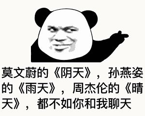 金馆长熊猫00113-莫文蔚的阴天孙燕姿的雨天周杰伦的晴天都不如你和我聊天.gif