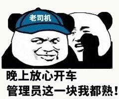 金馆长熊猫00167-晚上放心开车管理员这一块我都熟-老司机.gif