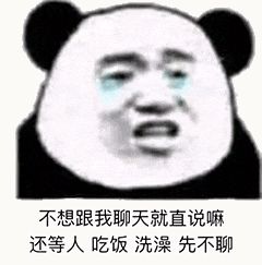 金馆长熊猫00214-不想跟我聊天就直说嘛还等人吃饭洗澡先不聊.gif